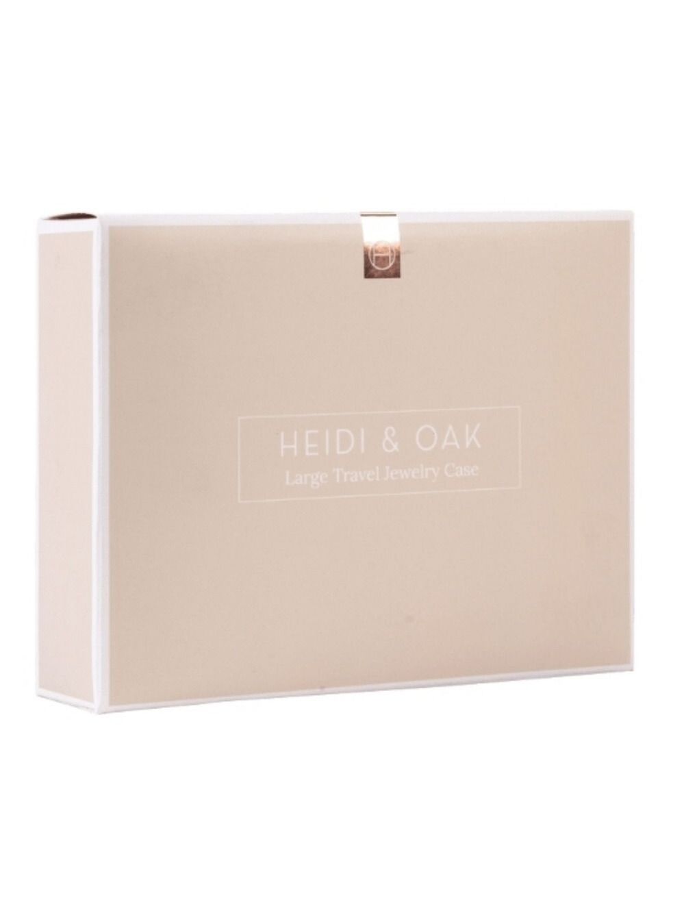 HEIDI & OAK LARGE PINK LEATHER JEWELRY ORGANIZER WITH MIRROR AND POUCH - Picture 5 of 7